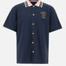 DROLE DE MONSIEUR "Chemise Piquée Slogan Rose" BLUE Uomo 