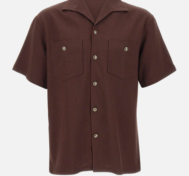 DROLE DE MONSIEUR Camicia in viscosa con tasche BROWN Uomo 