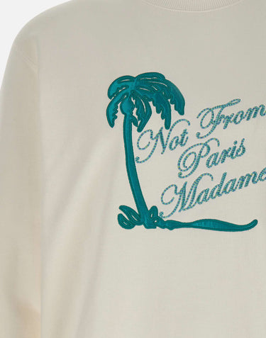 DROLE DE MONSIEUR Felpa "Slogan Palmiers" WHITE Uomo 