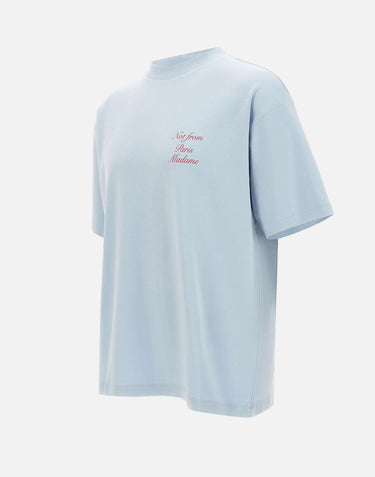 DROLE DE MONSIEUR T-shirt "Slogan calligraphy" Light Blue Uomo 