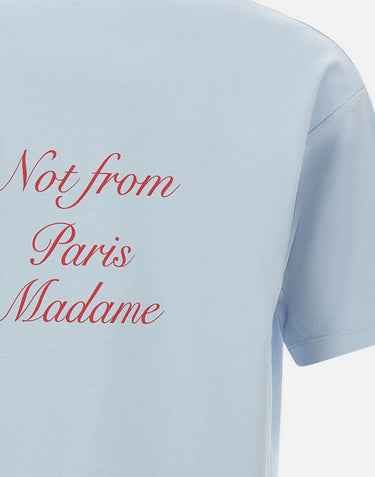 DROLE DE MONSIEUR T-shirt "Slogan calligraphy" Light Blue Uomo 
