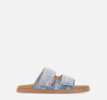 DSQUARED2 Ciabatte "D2 Monogram" Light Blue Uomo 