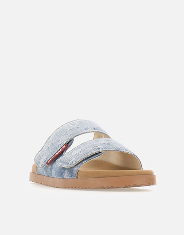 DSQUARED2 Ciabatte "D2 Monogram" Light Blue Uomo 