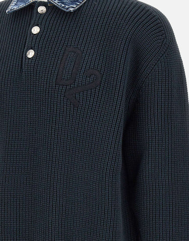 Denim mix D2 knit pullover S74HA1629 D13185962 DSQUARED2 