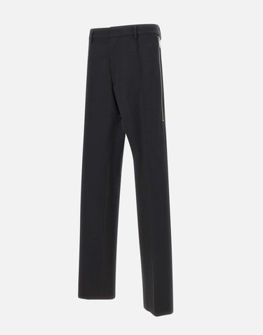 DSQUARED2 Pantaloni in lana con zip laterali BLACK Uomo 