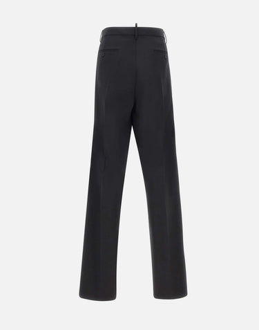 DSQUARED2 Pantaloni in lana con zip laterali BLACK Uomo 