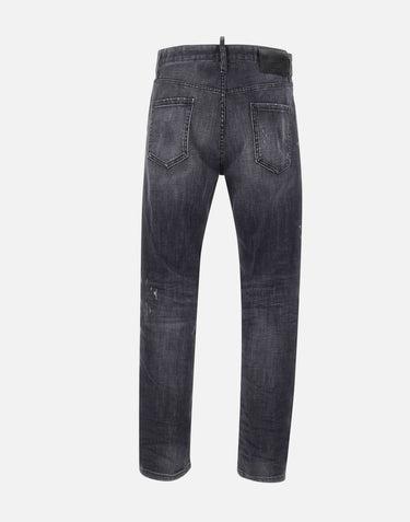 DSQUARED2 Jeans "Black Fog Wash Slim Twist" BLACK Uomo 