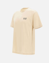 EA7 T-shirt "Logo Series" in jersey di cotone BEIGE Uomo 