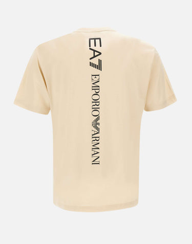 EA7 T-shirt "Logo Series" in jersey di cotone BEIGE Uomo 