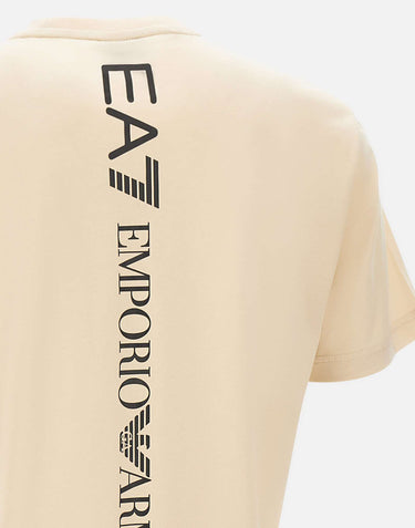 EA7 T-shirt "Logo Series" in jersey di cotone BEIGE Uomo 