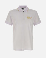 EA7 Polo "Gold Label" in misto viscosa WHITE Uomo 