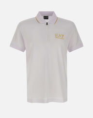 EA7 Polo "Gold Label" in misto viscosa WHITE Uomo 