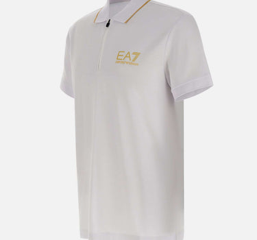 EA7 Polo "Gold Label" in misto viscosa WHITE Uomo 