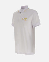 EA7 Polo "Gold Label" in misto viscosa WHITE Uomo 