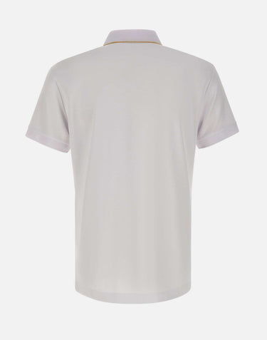EA7 Polo "Gold Label" in misto viscosa WHITE Uomo 