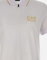 EA7 Polo "Gold Label" in misto viscosa WHITE Uomo 