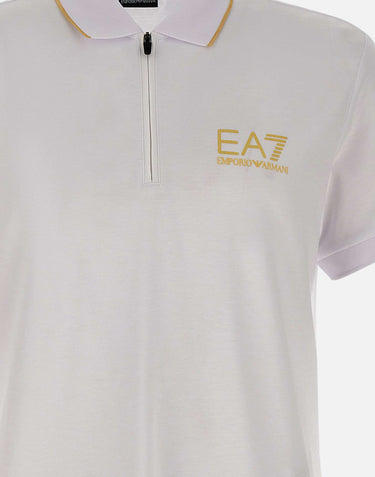 EA7 Polo "Gold Label" in misto viscosa WHITE Uomo 