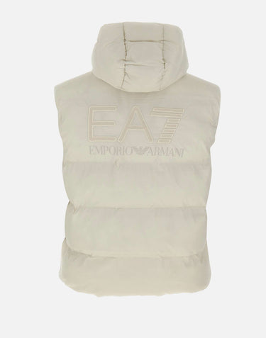 EA7 Smanicato imbottito con cappuccio WHITE Uomo 