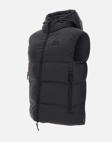 EA7 Smanicato imbottito con cappuccio BLACK Uomo 