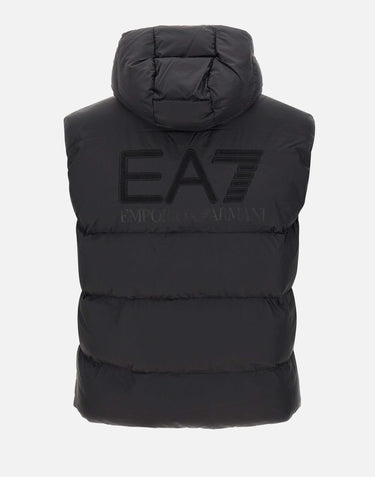 EA7 Smanicato imbottito con cappuccio BLACK Uomo 