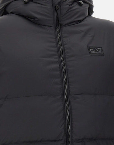 EA7 Smanicato imbottito con cappuccio BLACK Uomo 