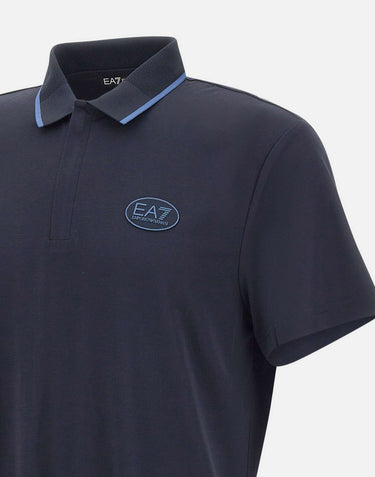 EA7 Polo golf Pro in tessuto tecnico Ventus7 BLUE Uomo 