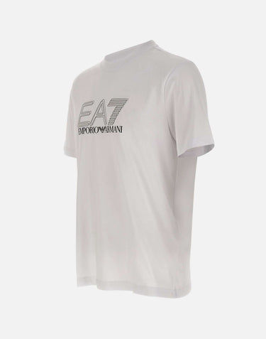EA7 T-shirt "Visibility" in jersey di cotone WHITE Uomo 