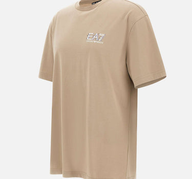 EA7 T-shirt "Visibility" in jersey di cotone BEIGE Uomo 