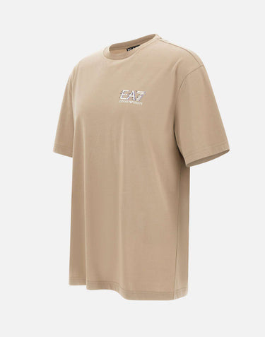 EA7 T-shirt "Visibility" in jersey di cotone BEIGE Uomo 