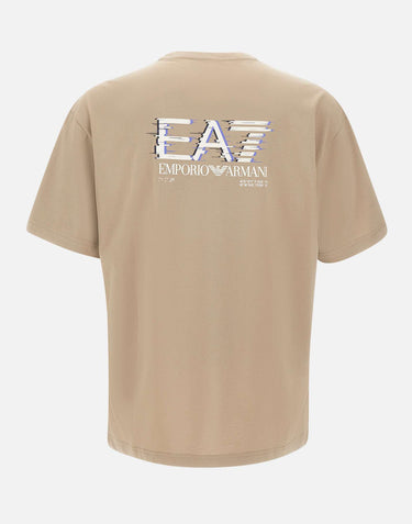 EA7 T-shirt "Visibility" in jersey di cotone BEIGE Uomo 