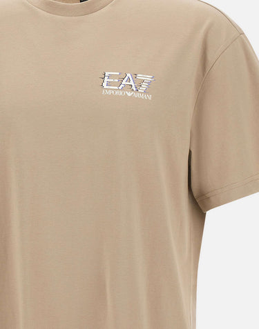 EA7 T-shirt "Visibility" in jersey di cotone BEIGE Uomo 