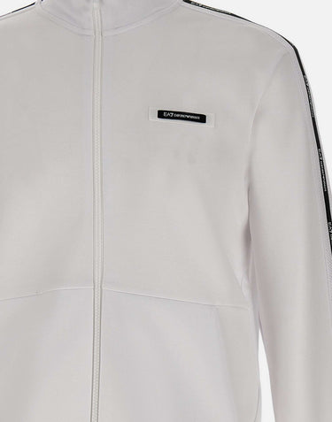 EA7 Felpa "Train Logo Series" WHITE Uomo 