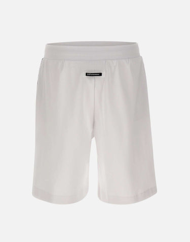 EA7 Bermuda "Logo Series" in misto cotone WHITE Uomo 