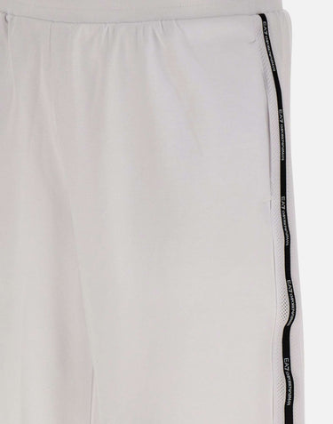 EA7 Bermuda "Logo Series" in misto cotone WHITE Uomo 