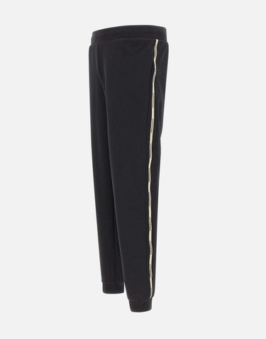 EA7 Pantaloni jogger "Logo Series" in misto cotone BLACK Uomo 