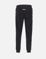 EA7 Pantaloni jogger "Logo Series" in misto cotone BLACK Uomo 