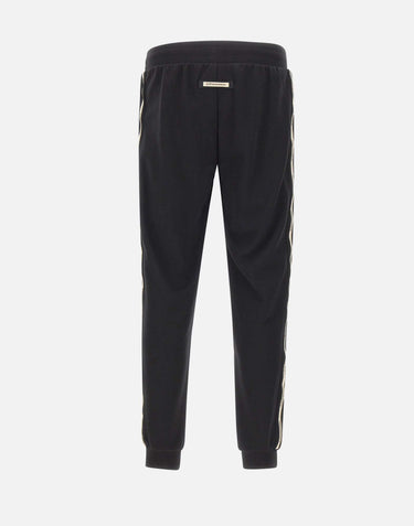 EA7 Pantaloni jogger "Logo Series" in misto cotone BLACK Uomo 