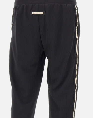 EA7 Pantaloni jogger "Logo Series" in misto cotone BLACK Uomo 