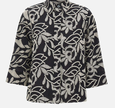 ELENA MIRO' Camicia con ricamo floreale BLACK Donna 