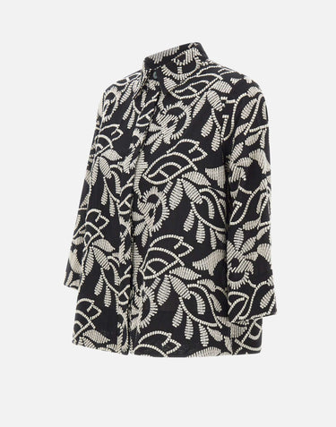 ELENA MIRO' Camicia con ricamo floreale BLACK Donna 