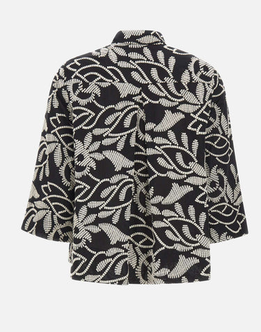ELENA MIRO' Camicia con ricamo floreale BLACK Donna 