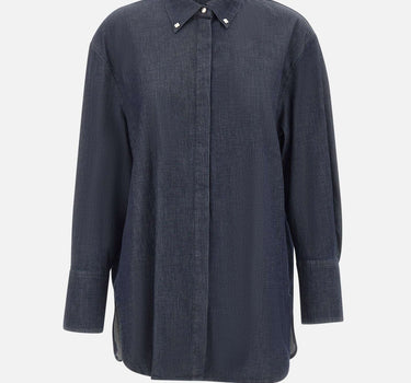 ELENA MIRO' Camicia in cotone effetto denim BLUE Donna 