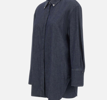 ELENA MIRO' Camicia in cotone effetto denim BLUE Donna 