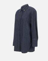 ELENA MIRO' Camicia in cotone effetto denim BLUE Donna 
