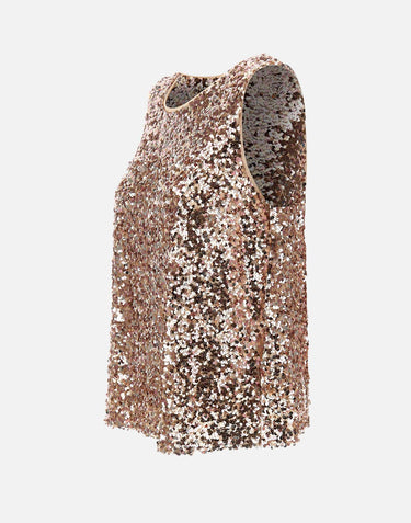 ELENA MIRO' Top con paillettes Pink Donna 