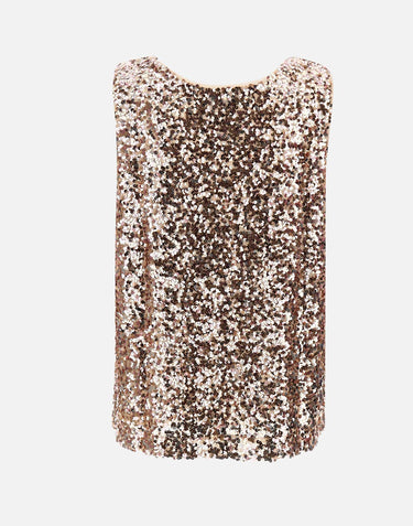 ELENA MIRO' Top con paillettes Pink Donna 