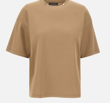 ELENA MIRO' T-shirt con charm logo BROWN Donna 