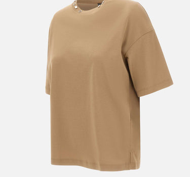 ELENA MIRO' T-shirt con charm logo BROWN Donna 
