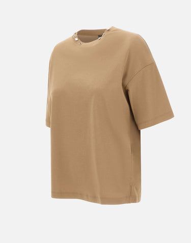 ELENA MIRO' T-shirt con charm logo BROWN Donna 