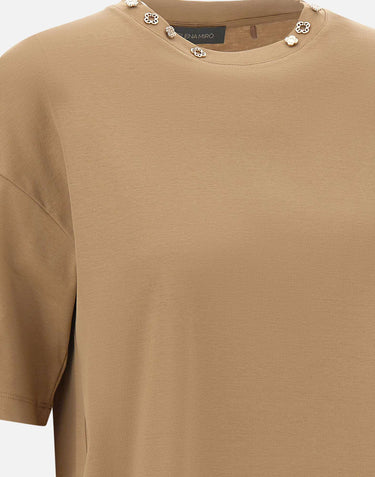 ELENA MIRO' T-shirt con charm logo BROWN Donna 